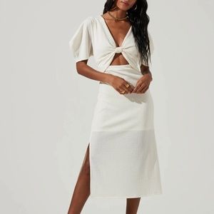 Normandie Cutout Puff Sleeve Midi Dress